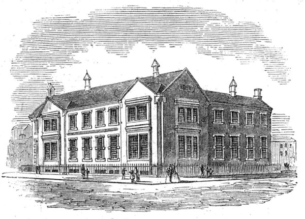 Industrial Schools and Working Men's Free Schoolroom Church at Kirkdale, Liverpool, 1862. Creator: Unknown.