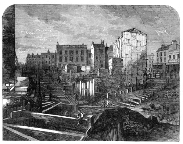 The Metropolitan Railway and the Fleet Ditch, 1862. Creator: JM Williams.