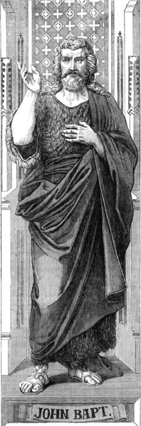 Figures prepared by Baron von Hess for a painted window in Glasgow Cathedral: John the Baptist, 1862 Creator: Unknown.
