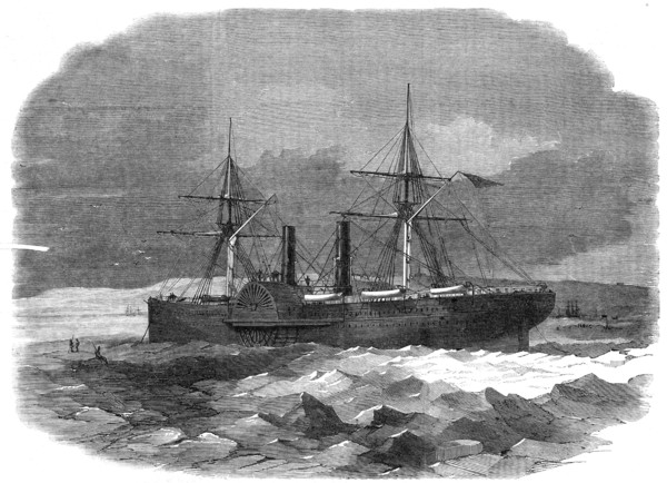 The steam-transport Adriatic in the ice at Sidney, Cape Breton, 1862. Creator: Unknown.