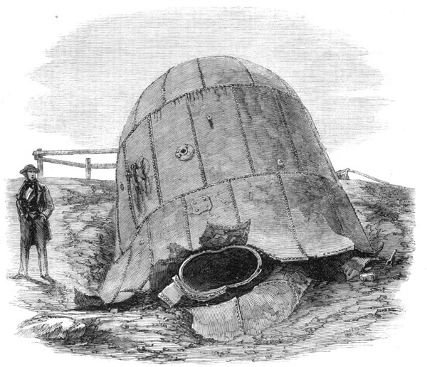The explosion at Millfield Ironworks: portion of the boiler hurled to a distance of 250 yards, 1862. Creator: Unknown.