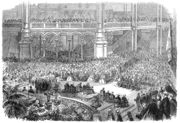 The International Exhibition: view from the orchestra on the opening day - from a photo..., 1862. Creator: Unknown.