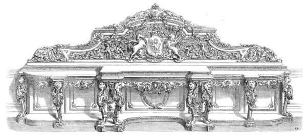 Drawing-room sideboard, by Morant, Boyd, and Morant, in the International Exhibition, 1862. Creator: Unknown.