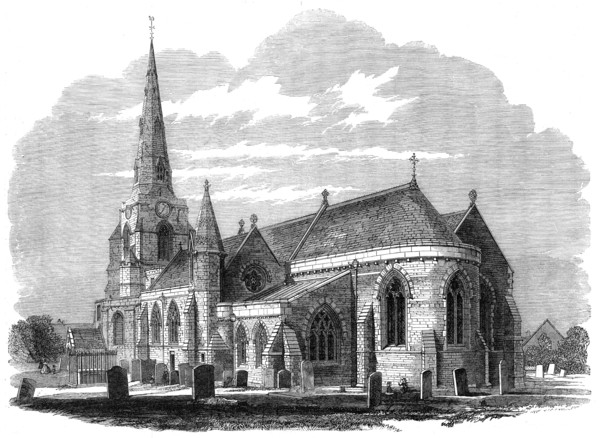 The Church of the Holy Sepulchre at Northampton, in process of restoration, 1862. Creator: Unknown.