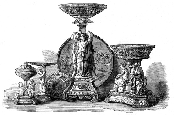 The International Exhibition: Group of porcelain articles by Sir James Duke and Nephews, 1862.  Creator: Unknown.