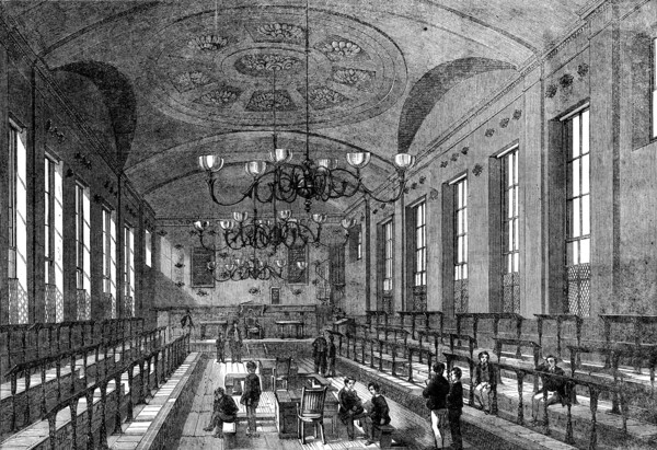 The Great Schools of England: St. Paul's School - the schoolroom, 1862.  Creator: Unknown.