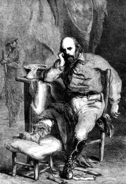 Garibaldi at Varignano - from a drawing by M. Beaucé, 1862. Creator: Unknown.