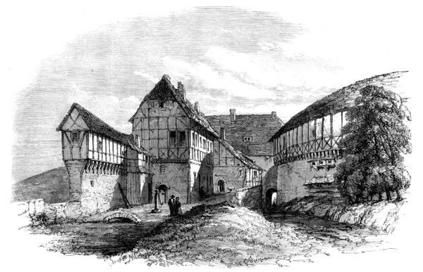 Luther's house at Wartburg - from a sketch by our special artist, 1862. Creator: Unknown.