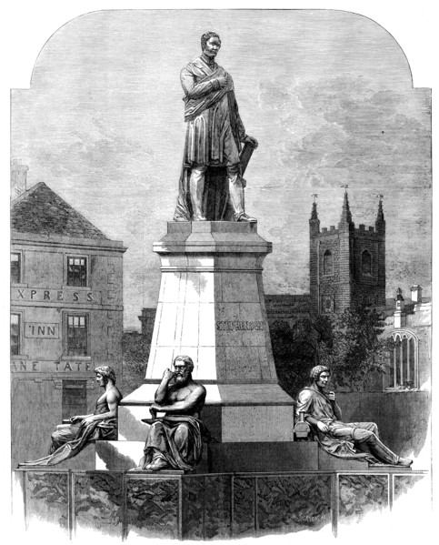 The Monument to George Stephenson at Newcastle-on-Tyne, 1862. Creator: Mason Jackson.