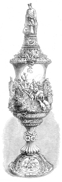 The International Exhibition: carved ivory cup, by F. Böhler, in the Zollverein Department, 1862. Creator: Unknown.