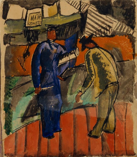 A Seaman and a Chinese, 1910-1912. Creator: Tatlin, Vladimir Evgraphovich (1885-1953).
