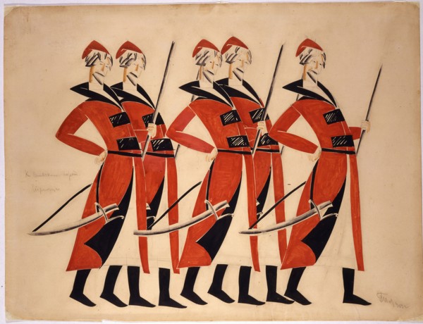 The Streltsy. Costume design for the opera The Life for the Tsar by M. Glinka, 1913. Creator:  Tatlin, Vladimir Evgraphovich (1885-1953).