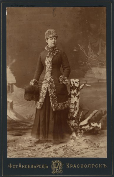 Photo portrait of Antonina Lazarevna Sisina, 1890. Creator: Akselrod.