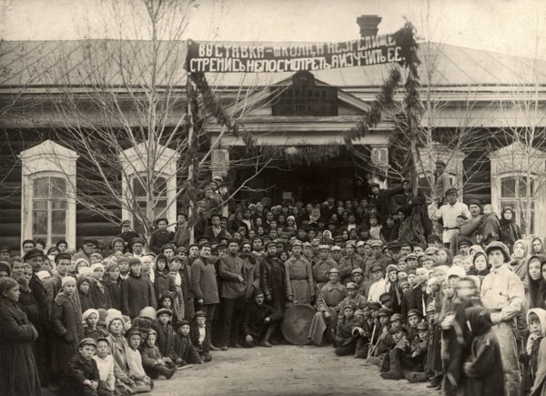 Berdskaya school N 2 before the opening of an agricultural exhibition, 1880. Creator: Unknown.
