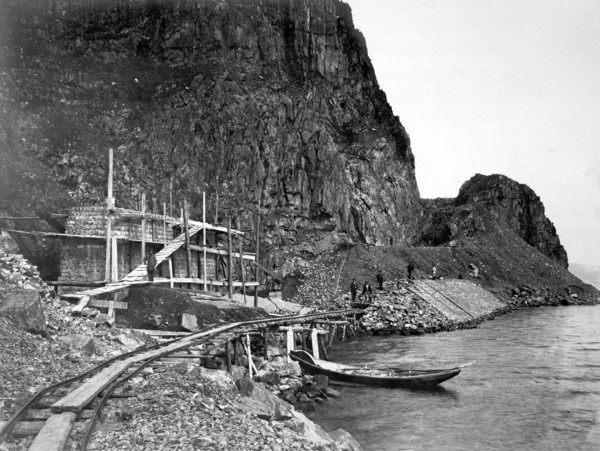 Support Wall and Railcut at Verst 11, 1900-1904. Creator: Unknown.