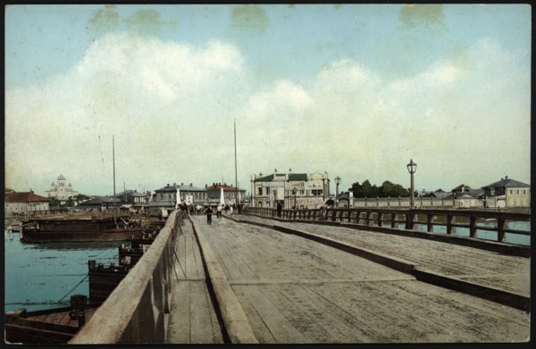 Irkutsk Pontoon bridge over the Angara River, 1904-1914. Creator: Unknown.