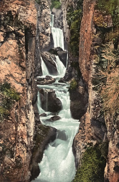 Cascade Waterfall near the Mouth of the Beltyr-Oek River, Left Tributary of the Katun..., 1911-1913. Creator: Sergei Ivanovich Borisov.