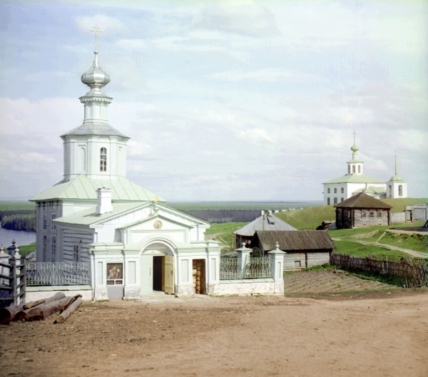 Chapel of Our Savior on the site of dead soldiers, in the city of Cherdyn, 1910. Creator: Sergey Mikhaylovich Prokudin-Gorsky.