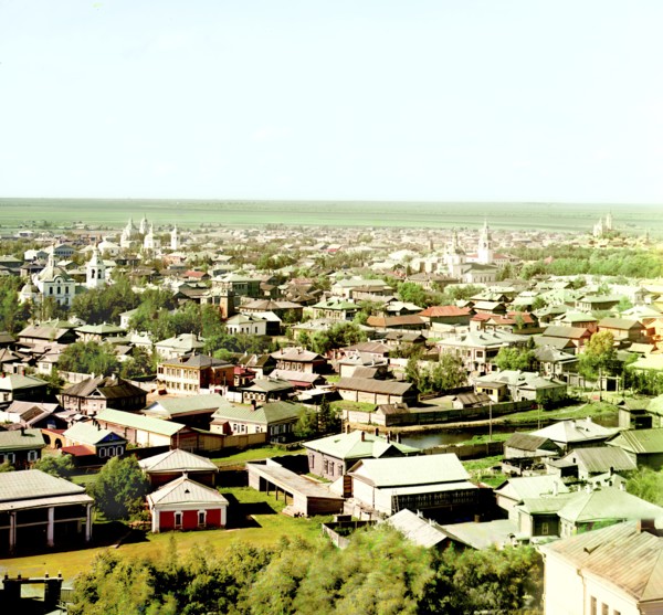 City of Tobolsk from the northeast; in the distance one can see the confluence..., 1912. Creator: Sergey Mikhaylovich Prokudin-Gorsky.