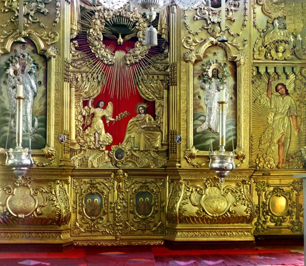 Iconostasis of the Church of Saint Nicholas the Wonder Worker, Rostov Velikii, 1911. Creator: Sergey Mikhaylovich Prokudin-Gorsky.