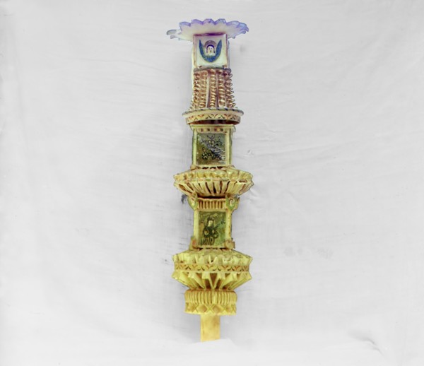 Candle - in the vestry of Ipatievsky Monastery, Kostroma, 1911. Creator: Sergey Mikhaylovich Prokudin-Gorsky.