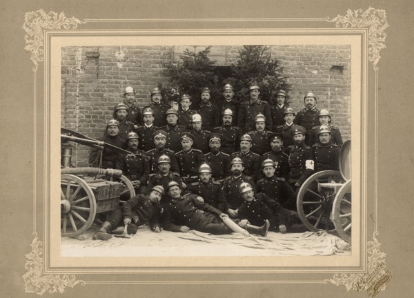 Fire brigade of the Krasnoyarsk Volunteer Fire Society, 1910. Creator: I. Upatkin.
