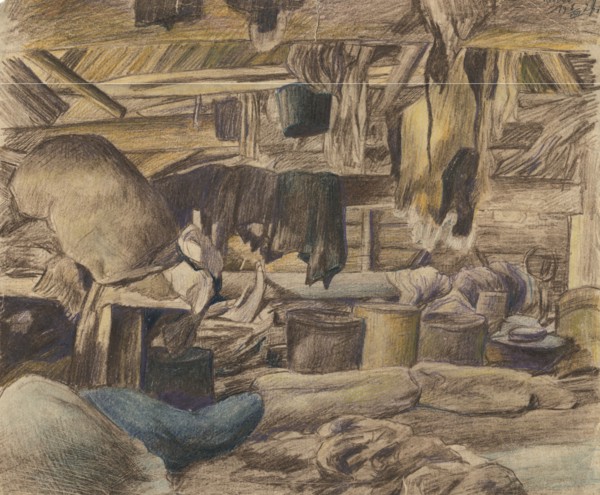 Ket River, Panovo Village. Storeroom, 1927. Creator: Dmitrii Innokent'evich Karatanov.