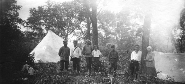 Members of an Expedition at Base Camp, 1920-1929. Creator: Mikhail Alekseevich Pavlov.