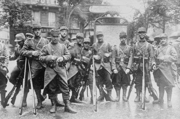 Guarding subway entrance, Paris, between c1914 and c1915. Creator: Bain News Service.