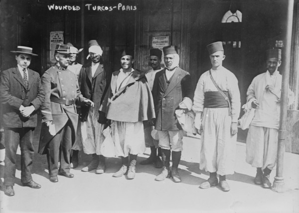 Wounded Turcos in Paris, 1914. Creator: Bain News Service.
