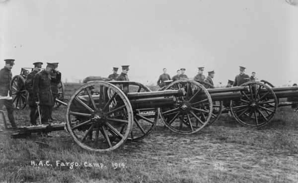 Recruits, Aldershot, H.A.C. Fargo Camp. 1914, 1914. Creator: Bain News Service.