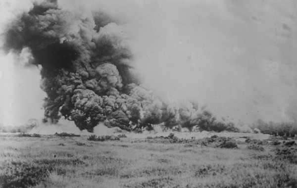 British liquid fire attack, 7 Jul 1917. Creator: Bain News Service.
