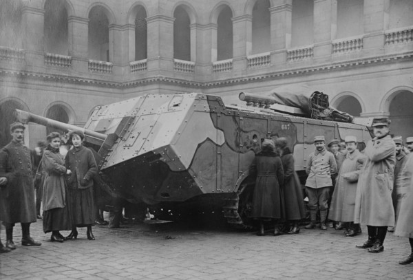 New type French Tank, camouflaged, 1917 or 1918. Creator: Bain News Service.
