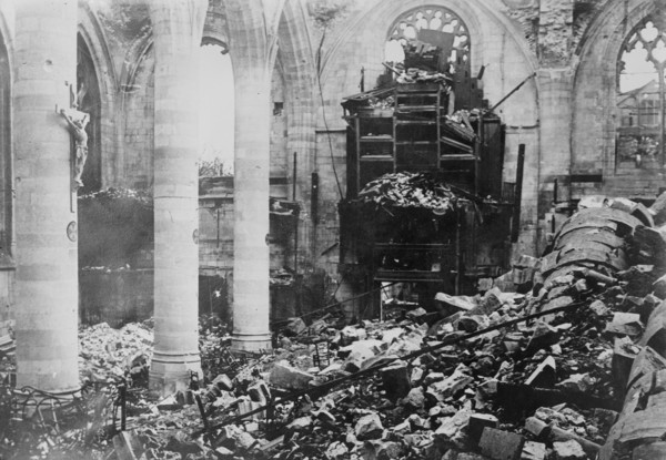 Organ in cathedral at Peronne, between c1915 and 1918. Creator: Bain News Service.