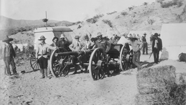 Cannon made by rebels now in use near Juarez, between c1910 and c1915. Creator: Bain News Service.