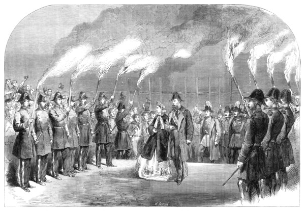 Visit of the Prince and Princess of Wales to Sweden: the landing at Stockholm…, 1864. Creator: Mason Jackson.