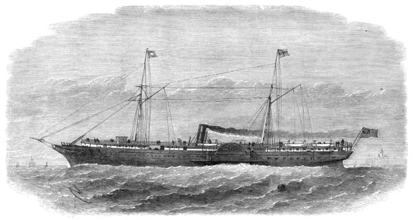 The Pacific Steam Navigation Company's new iron mail steam-ship Quito, 1864.  Creator: Unknown.