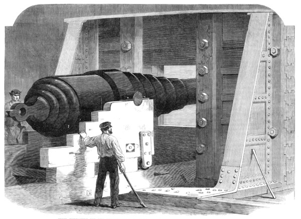 Steel embrasure for the fortifications of Cronstadt, manufactured at Millwall, 1864. Creator: Unknown.