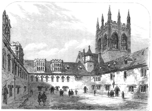 Views of Merton College, Oxford: the undergraduates' quadrangle, 1864. Creator: Mason Jackson.