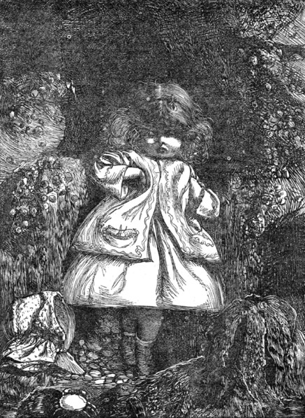 Home Thoughts: the Child among the Rocks, 1864. Creator: Dalziel Brothers.
