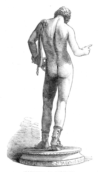 Recent discoveries in the buried city of Pompeii: statuette of Narcissus, 1864. Creator: Unknown.