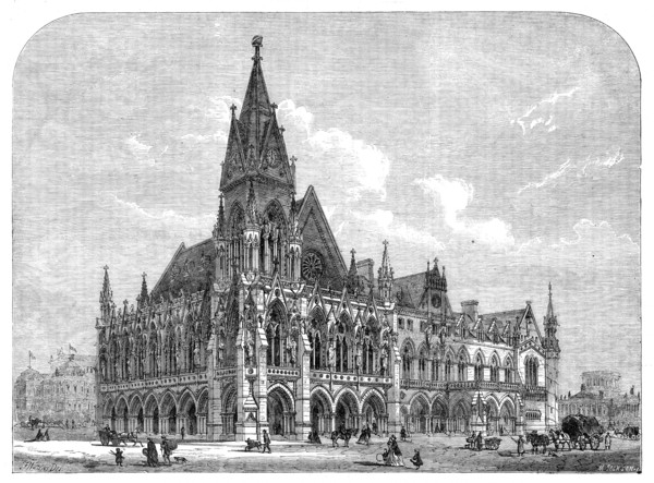 Royal Academy Prize Drawing: "A Provincial Townhall and Market-place", by...Watson, 1864.  Creator: Mason Jackson.