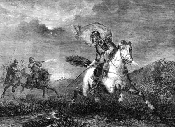 The Escape, by R. Beavis, from the Exhibition of the Royal Academy, 1864. Creator: W Thomas.
