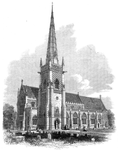 St. Mary tower church, Ipswich, recently restored, 1864. Creator: Mason Jackson.