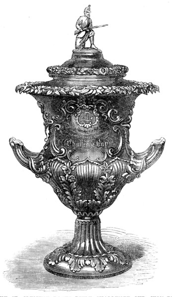 The St. Clement Danes Rifle Challenge Cup, won by Captain Scrivener, 1864. Creator: Unknown.
