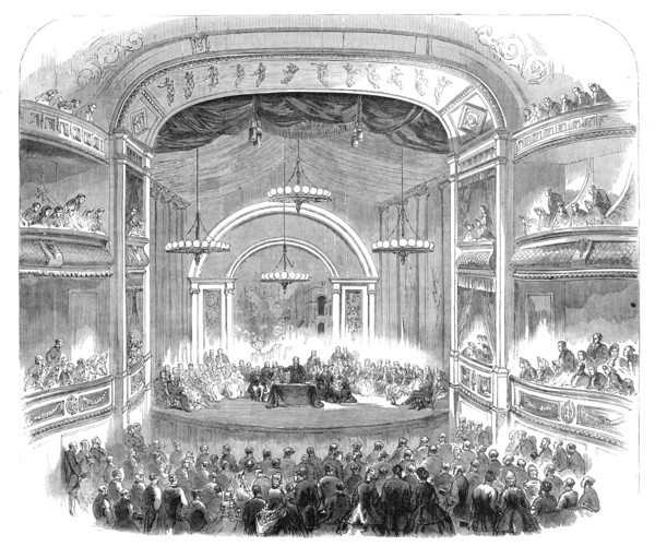 The British Association at Bath: Sir Charles Lyell delivering the presidential address..., 1864. Creator: Unknown.