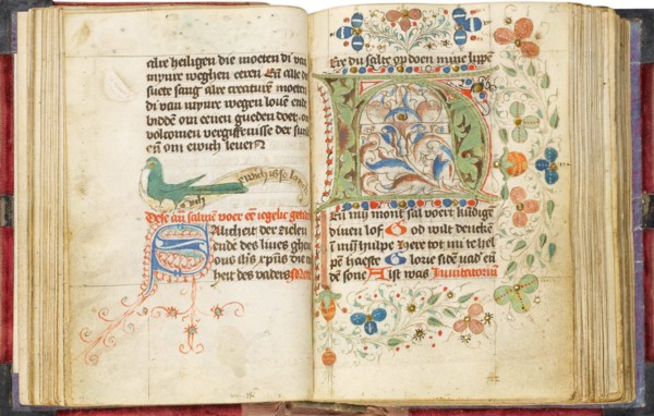 Prayer book. German manuscript on parchment with initials decorated with flowers, c.1425. Creator: Anonymous master.