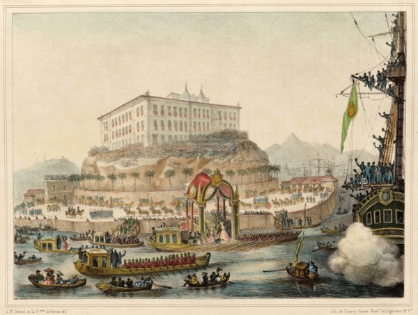 Landing of Archduchess Maria Leopoldina in Rio de Janeiro on 5 November 1817, 1830s. Creator: Debret, Jean-Baptiste (1768-1848).