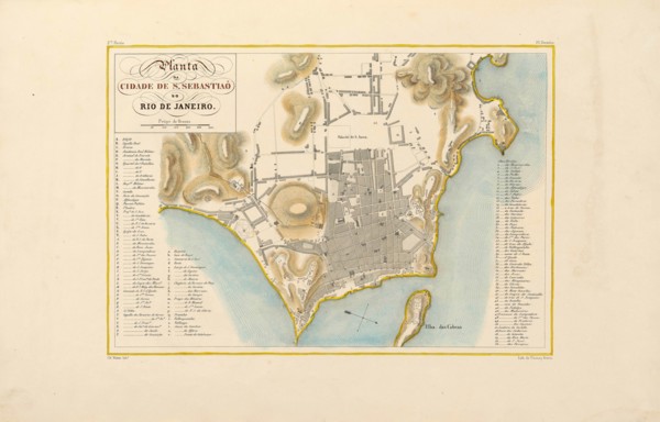 Plan of the city of Rio de Janeiro. From "Voyage pittoresque et historique au Brésil", 1830s. Creator: Debret, Jean-Baptiste (1768-1848).