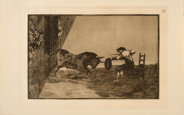 La Tauromaquia: The Daring of Martincho in the Ring at Saragossa, 1815-1816. Creator: Goya, Francisco, de (1746-1828).